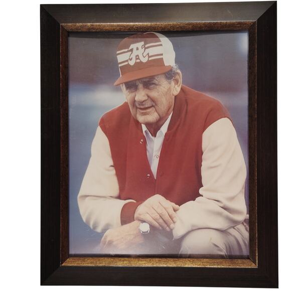 Vintage 8x10 Photograph Paul "Bear" Bryant in 12x10-3/8 Frame, Rare Serious Pose - Picture 1 of 3